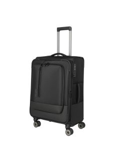   Travelite Crosslite fekete 4 kerekű bővíthető közepes bőrönd