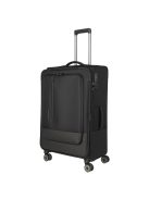 Travelite Crosslite fekete 4 kerekű bővíthető nagy bőrönd