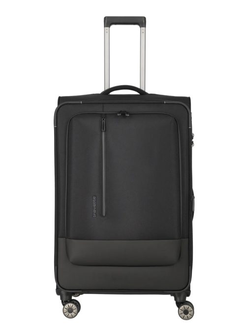 Travelite Crosslite fekete 4 kerekű bővíthető nagy bőrönd