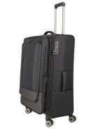 Travelite Crosslite fekete 4 kerekű bővíthető nagy bőrönd