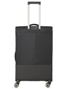 Travelite Crosslite fekete 4 kerekű bővíthető nagy bőrönd