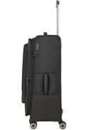 Travelite Crosslite fekete 4 kerekű bővíthető nagy bőrönd