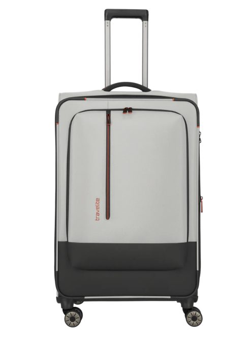 Travelite Crosslite szürke 4 kerekű bővíthető nagy bőrönd