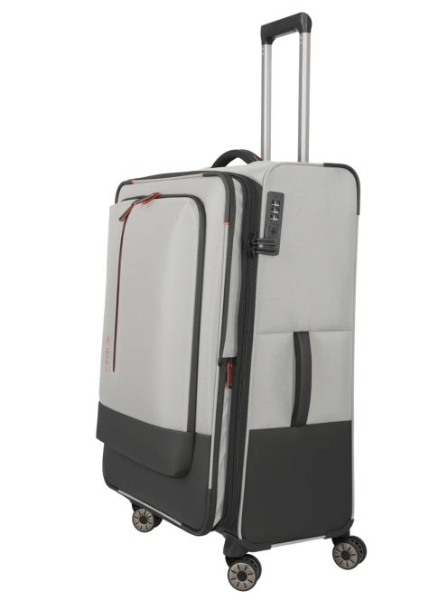 Travelite Crosslite szürke 4 kerekű bővíthető nagy bőrönd