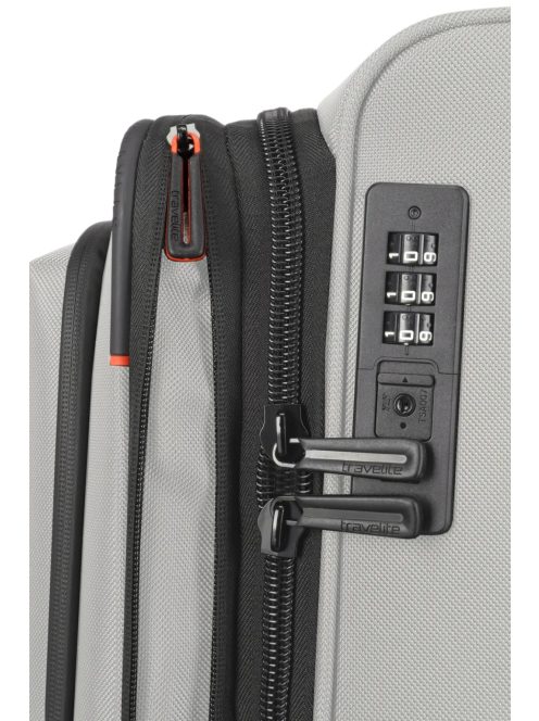 Travelite Crosslite szürke 4 kerekű bővíthető nagy bőrönd