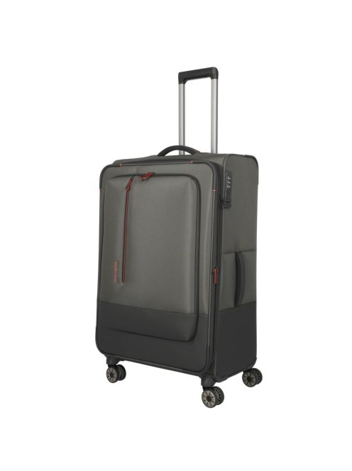 Travelite Crosslite zöld 4 kerekű bővíthető nagy bőrönd