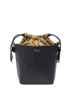 Karen Bonita fekete-sárga rostbőr női oldaltáska