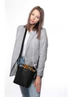 Karen Bonita fekete-sárga rostbőr női oldaltáska