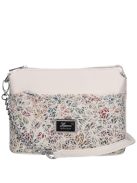 Karen Andrea fehér virágos rostbőr kicsi női oldaltáska