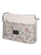 Karen Andrea fehér virágos rostbőr kicsi női oldaltáska