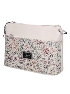 Karen Andrea fehér virágos rostbőr kicsi női oldaltáska
