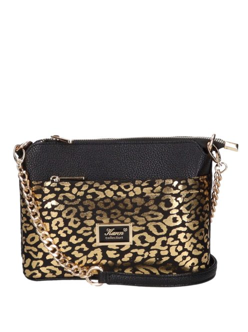 Karen Andrea fekete-arany rostbőr kicsi női oldaltáska