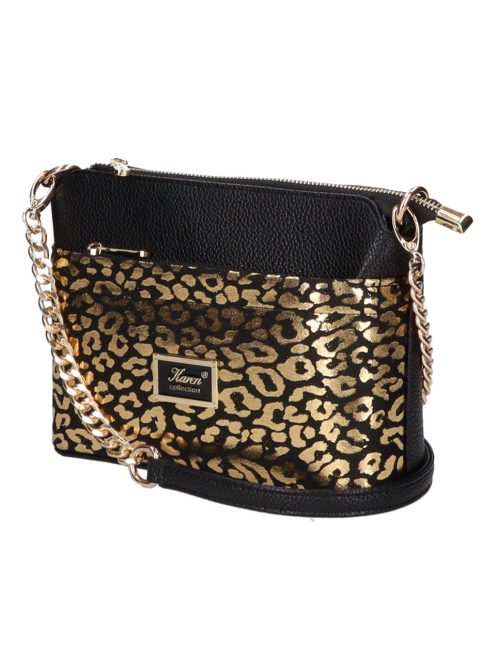 Karen Andrea fekete-arany rostbőr kicsi női oldaltáska