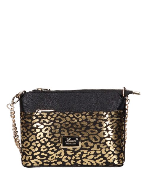 Karen Andrea fekete-arany rostbőr kicsi női oldaltáska