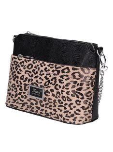 Karen Andrea fekete-drapp rostbőr kicsi női oldaltáska