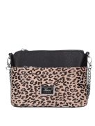 Karen Andrea fekete-drapp rostbőr kicsi női oldaltáska