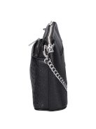 Karen Andrea fekete virágos rostbőr kicsi női oldaltáska