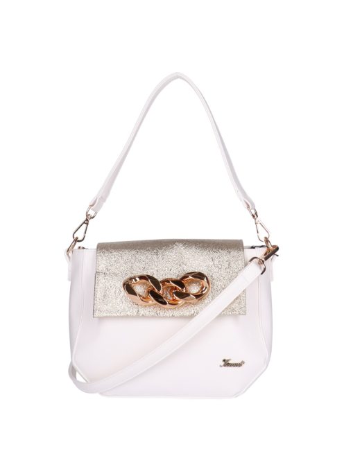 Karen Gema fehér-arany rostbőr női oldaltáska