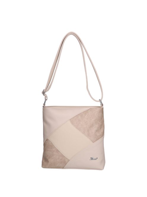 Karen Axel bézs virágos rostbőr női oldaltáska