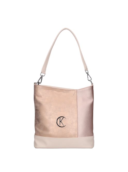 Karen Rita bézs-rose gold rostbőr női válltáska