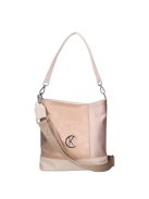 Karen Rita bézs-rose gold rostbőr női válltáska