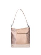 Karen Rita bézs-rose gold rostbőr női válltáska