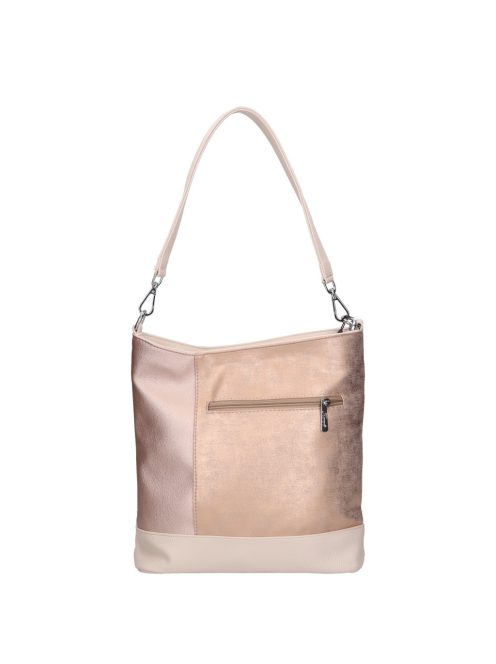 Karen Rita bézs-rose gold rostbőr női válltáska