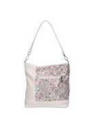 Karen Rita fehér virágos rostbőr női válltáska