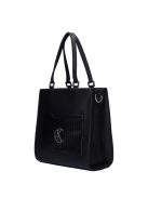 Karen Awa fekete lakk fonott rostbőr női kézitáska