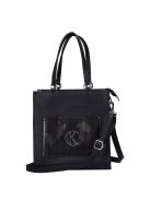 Karen Awa fekete lakk fonott rostbőr női kézitáska