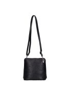 Olasz bőr 5128 fekete virágos kicsi női oldaltáska