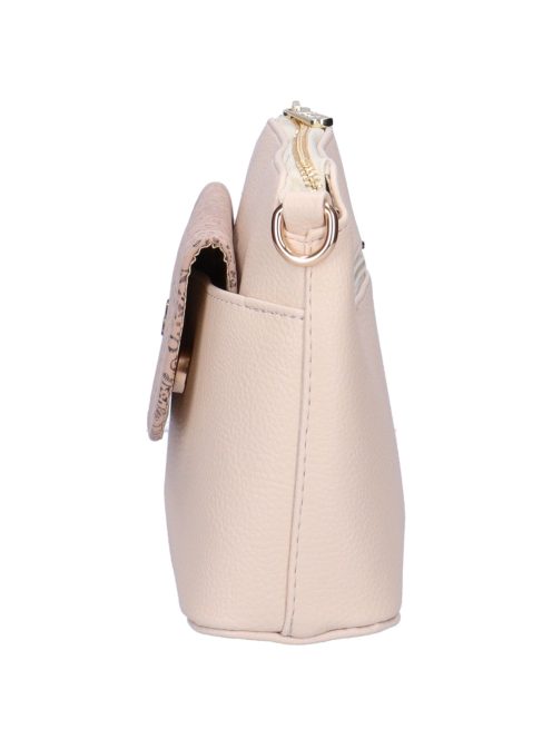 Karen Andrea bézs-drapp virágos rostbőr női oldaltáska