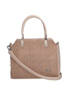 Karen Elwira bézs-drapp virágos rostbőr női kézitáska