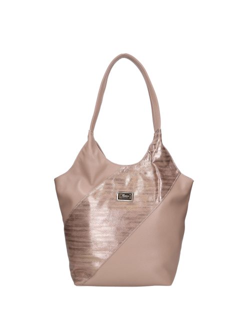 Karen Sonia drapp-rose gold rostbőr női válltáska