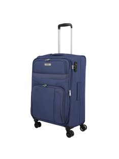  Travelite Skyline Orlando kék 4 kerekű bővíthető közepes bőrönd