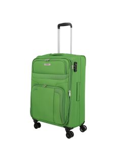   Travelite Skyline Orlando zöld 4 kerekű bővíthető közepes bőrönd