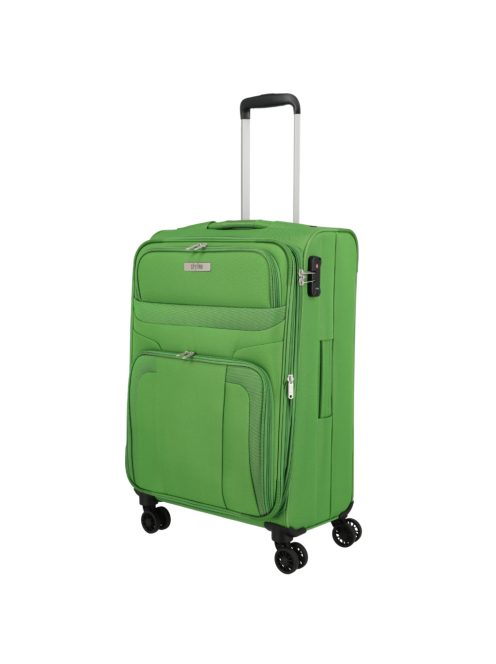 Travelite Skyline Orlando zöld 4 kerekű bővíthető közepes bőrönd