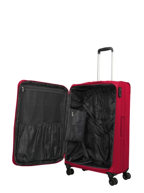 Travelite Skyline Orlando piros 4 kerekű bővíthető nagy bőrönd