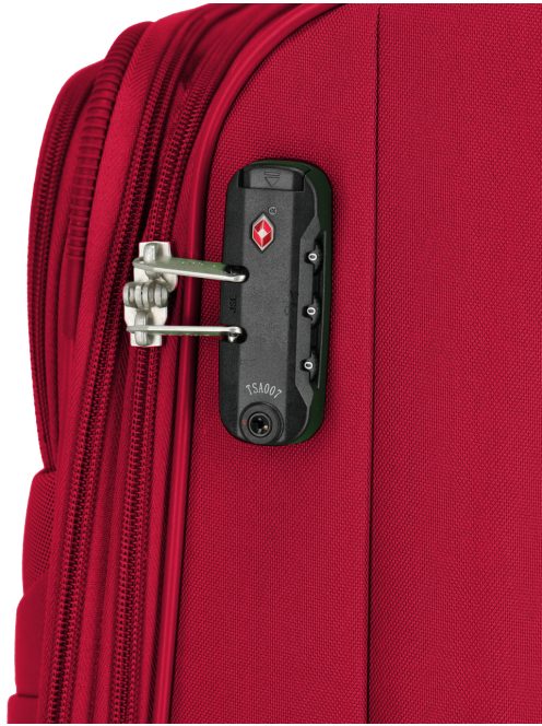 Travelite Skyline Orlando piros 4 kerekű bővíthető nagy bőrönd