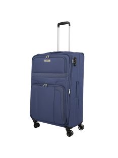   Travelite Skyline Orlando kék 4 kerekű bővíthető nagy bőrönd
