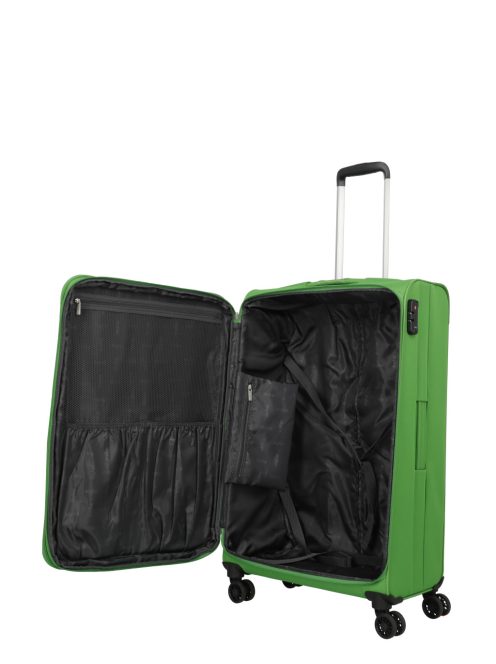 Travelite Skyline Orlando zöld 4 kerekű bővíthető nagy bőrönd