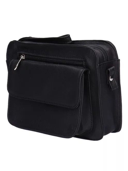 Autóstáska férfi 118-0029 Fekete bőr fedeles 