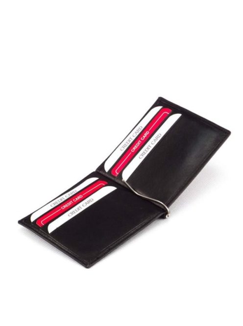 La Scala DG92 fekete bőr férfi dollár pénztárca