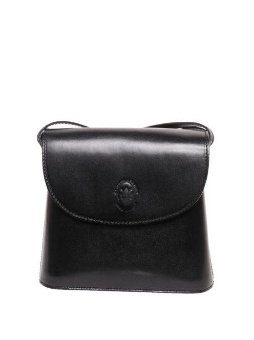 OLASZ BŐR kicsi áthajtós Fekete női táska