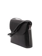 OLASZ BŐR kicsi áthajtós Fekete női táska