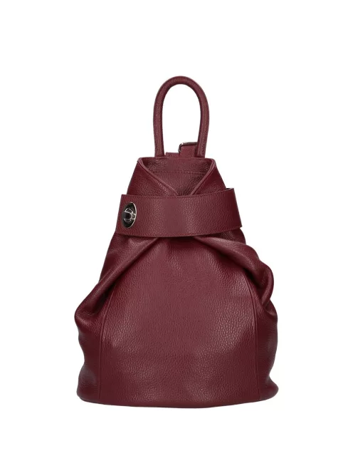 Olasz bőr 8503 bordó átcsatolós női hátizsák