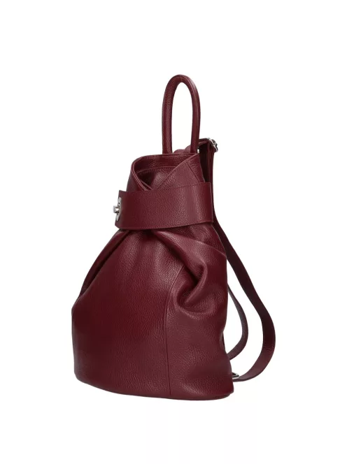 Olasz bőr 8503 bordó átcsatolós női hátizsák