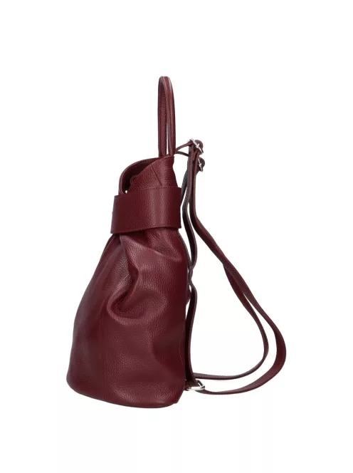 Olasz bőr 8503 bordó átcsatolós női hátizsák