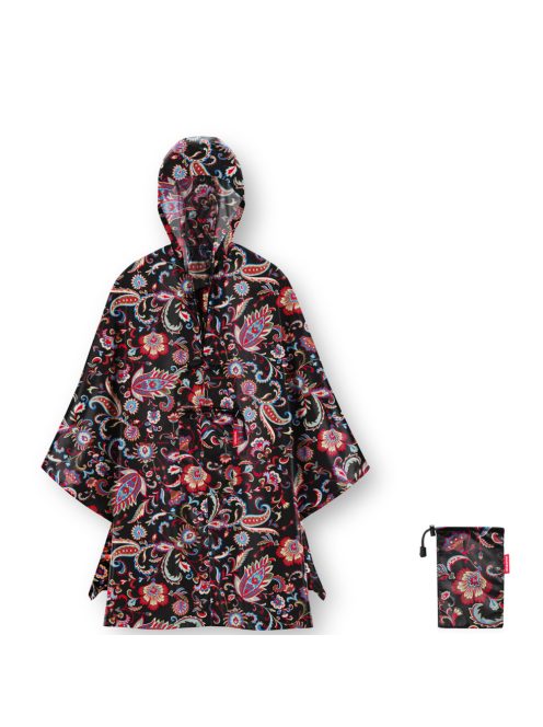 Reisenthel mini maxi poncho fekete virágos női esőkabát