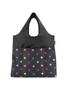   Reisenthel mini maxi shopper plus fekete-színes pöttyös shopper táska